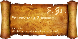 Petrovszky Zsombor névjegykártya
