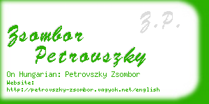 zsombor petrovszky business card